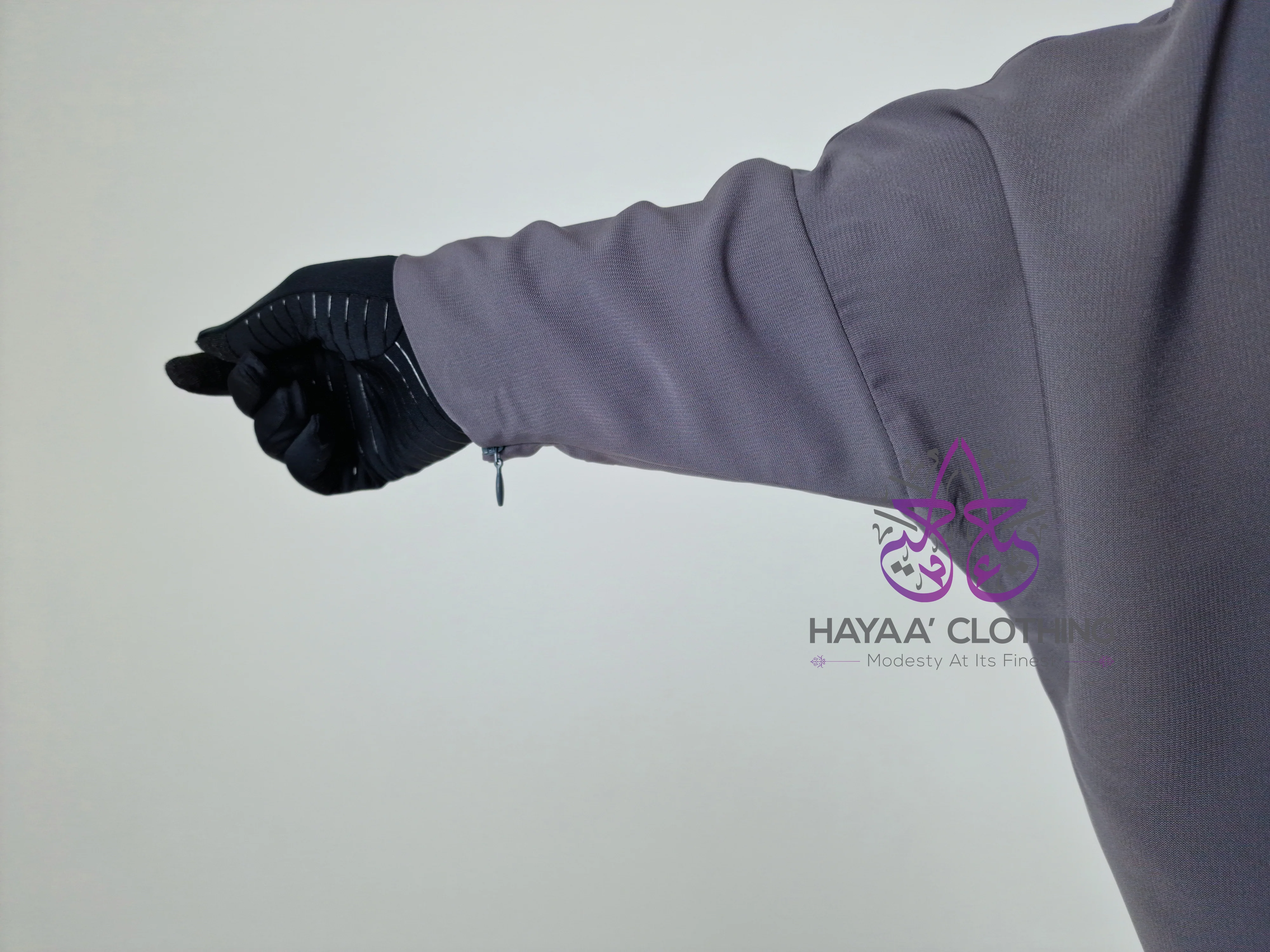 Batwing Abaya - Grey | Wudu & Nursing Friendly - Image 3