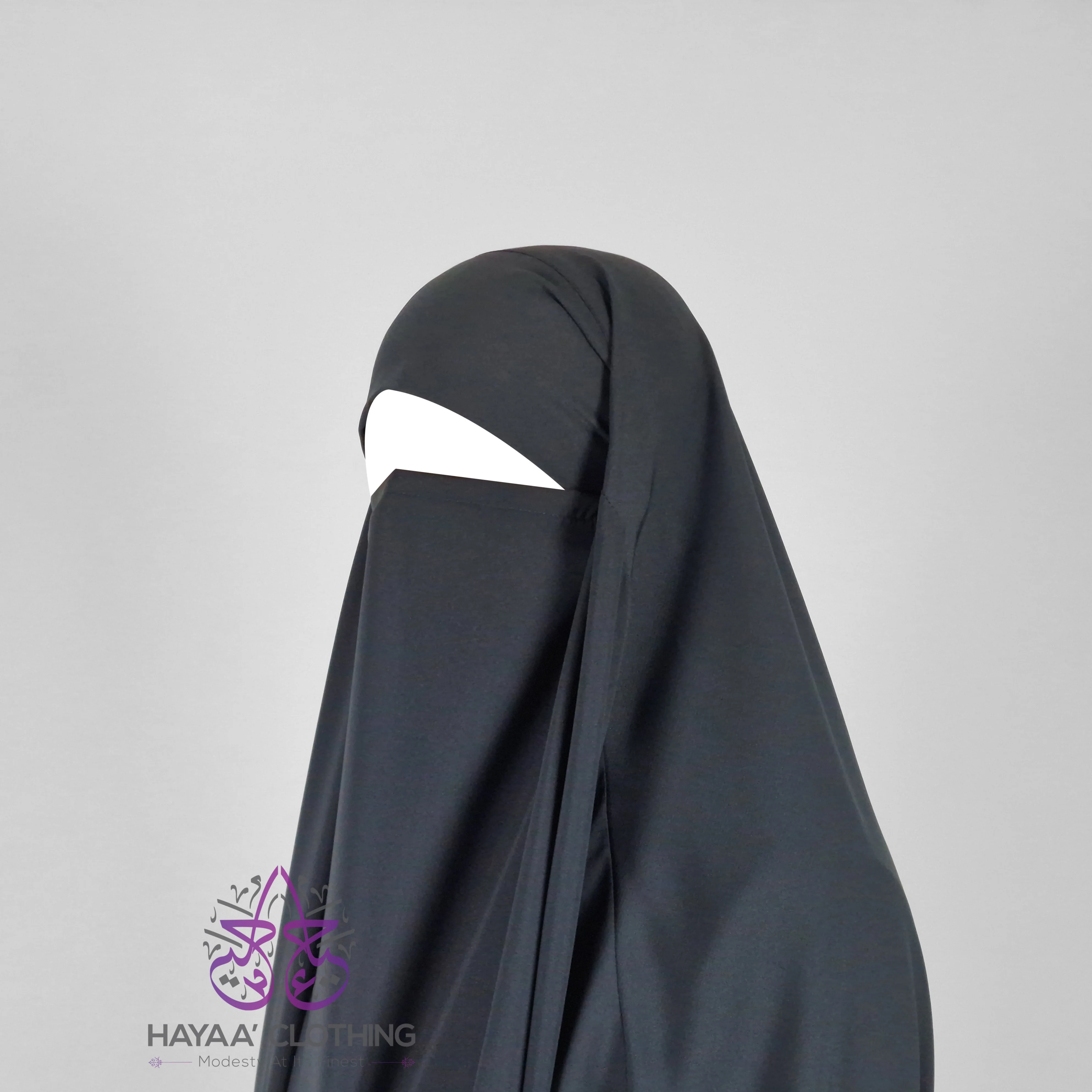 Classic 2 Piece Jilbab - Charcoal - Image 3