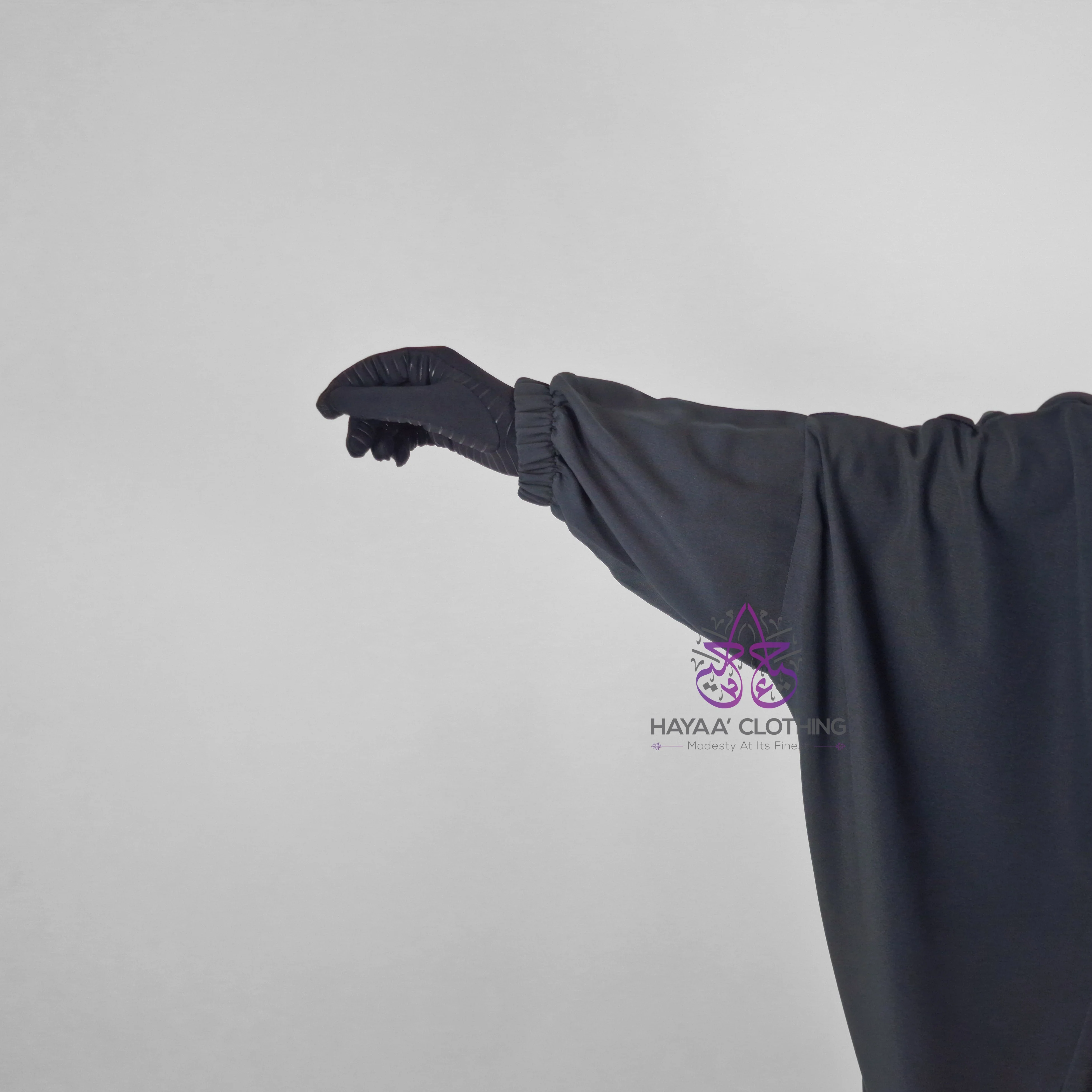 Classic 2 Piece Jilbab - Charcoal - Image 4