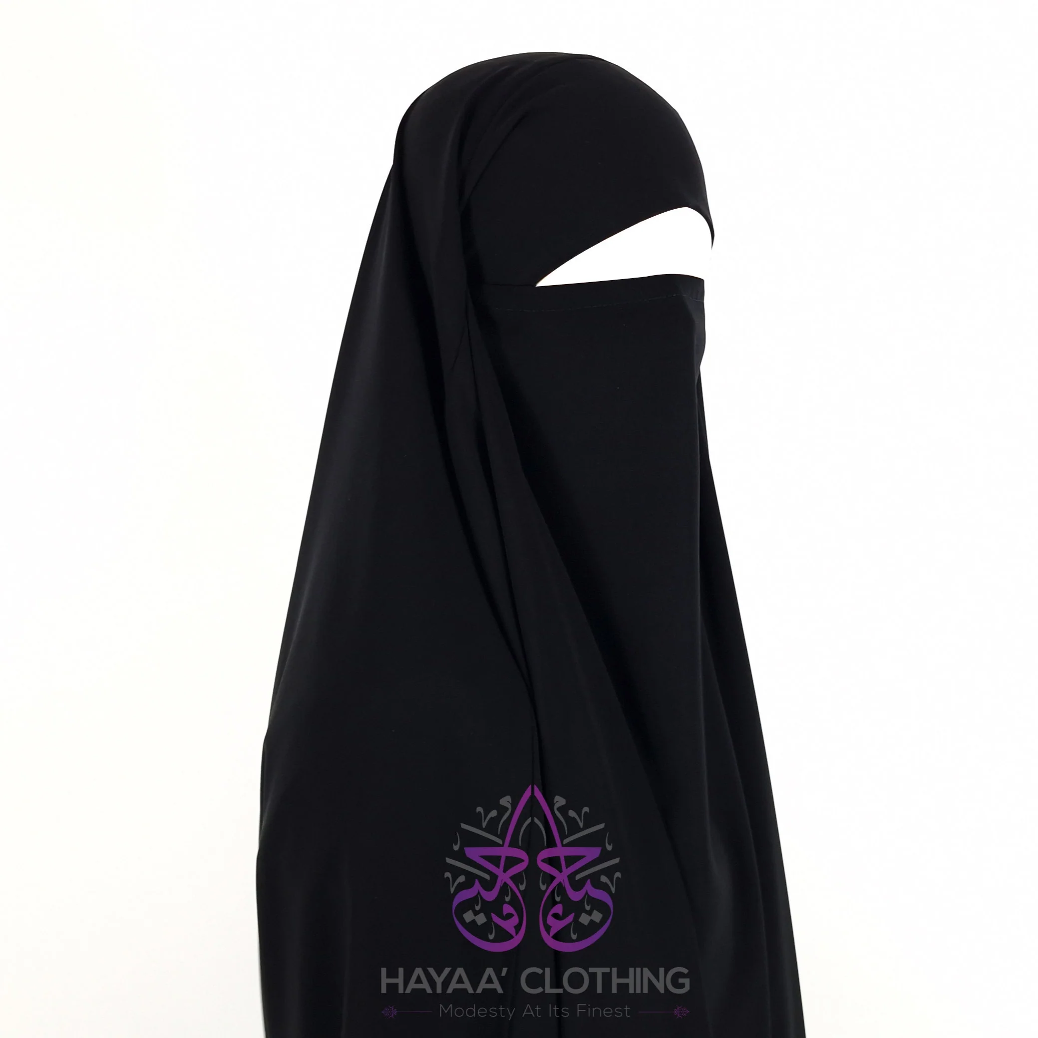 Classic 2 Piece Jilbab - Black - Image 4