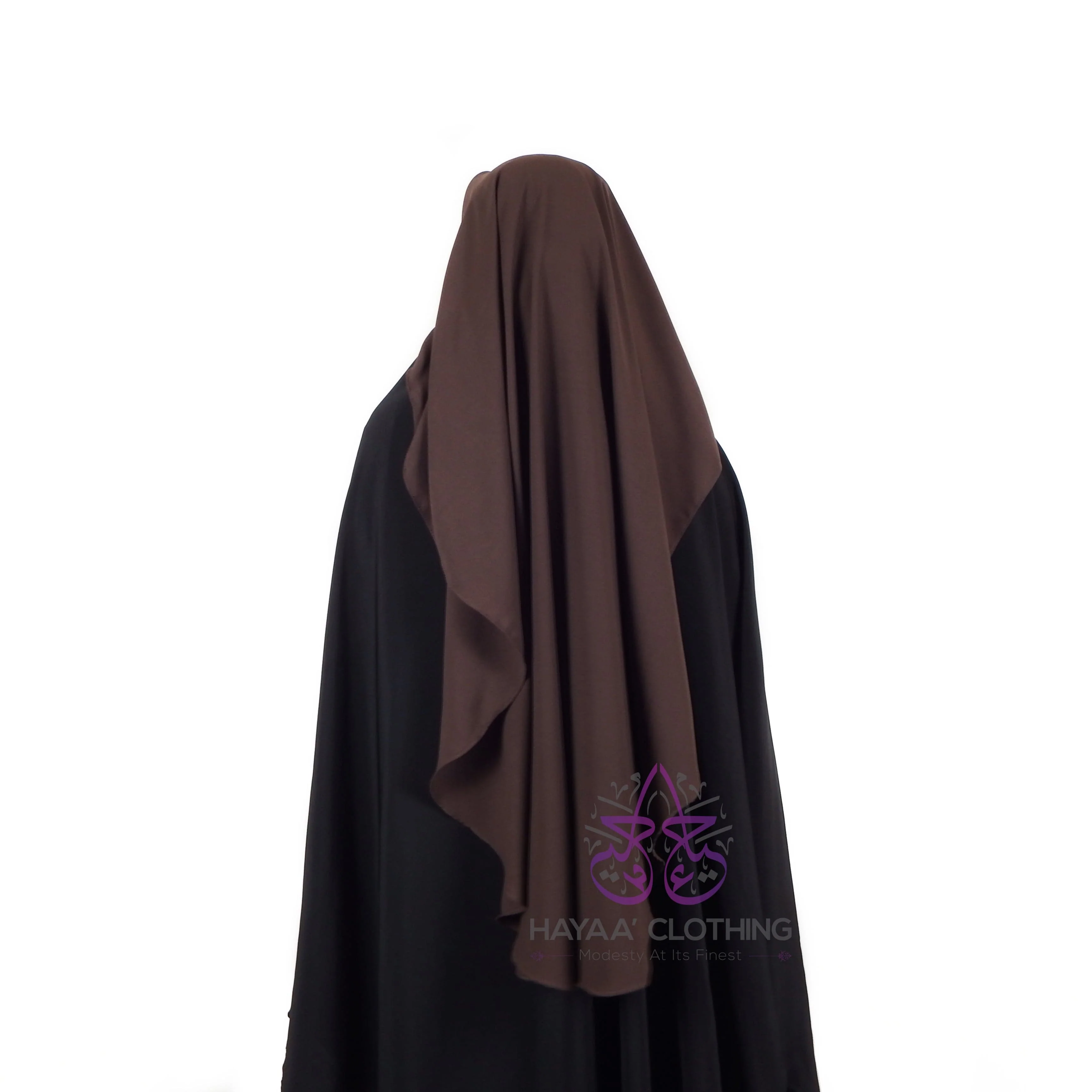 Double Layer Flap Niqab - Brown - Image 3