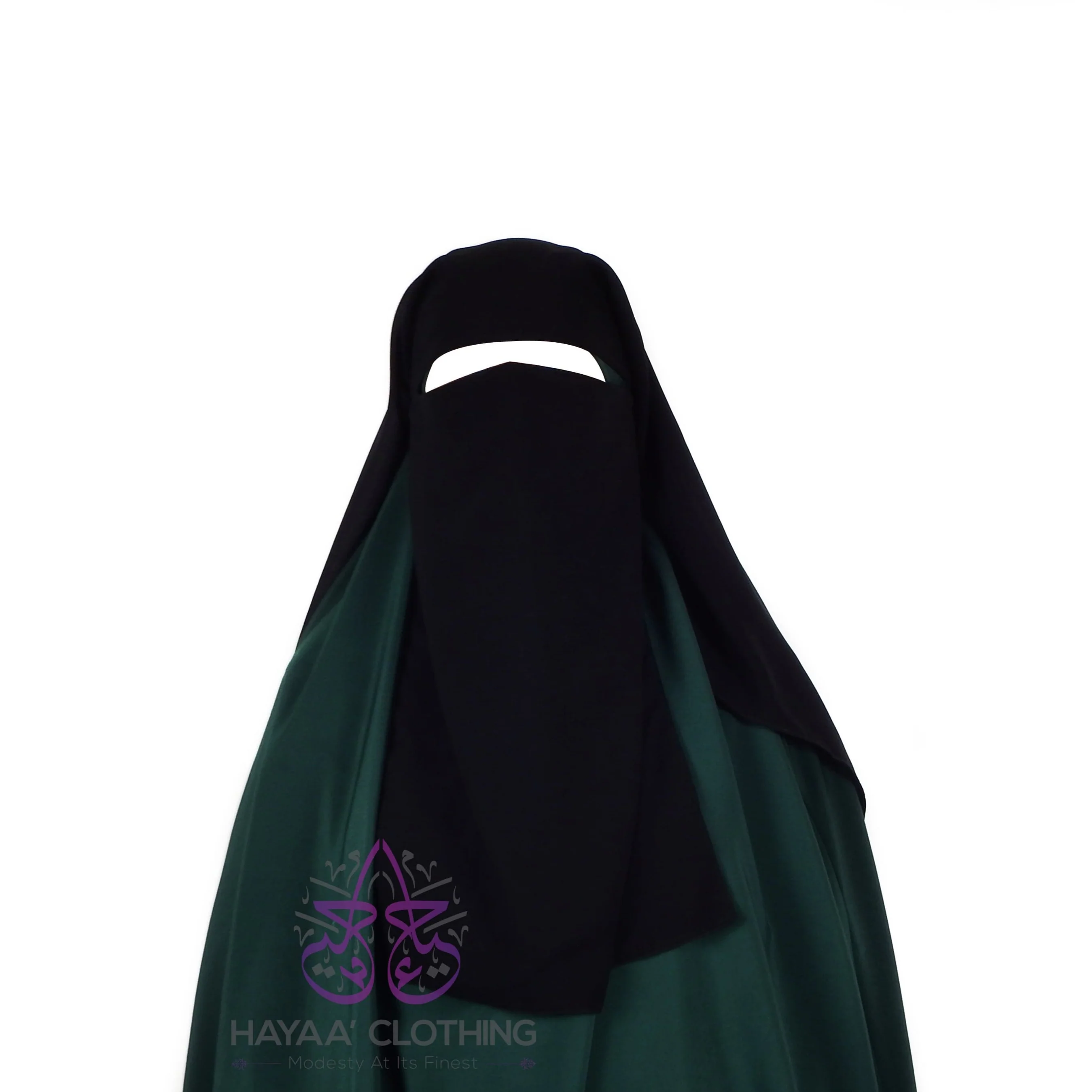 Double Layer Niqab - Black - Image 3
