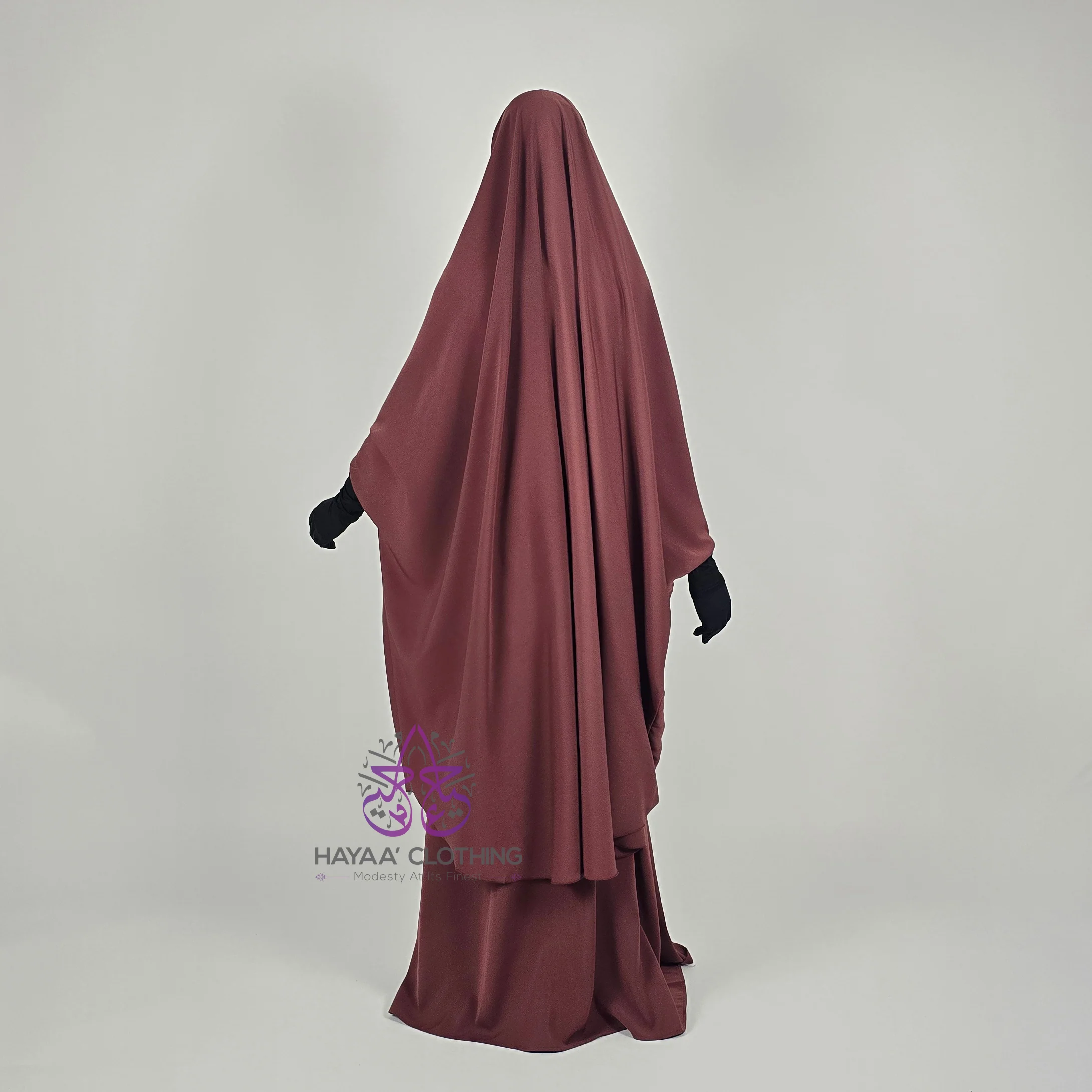 Jilbab Aa'isha 2 Piece | Elasticated headband - Copper - Image 3