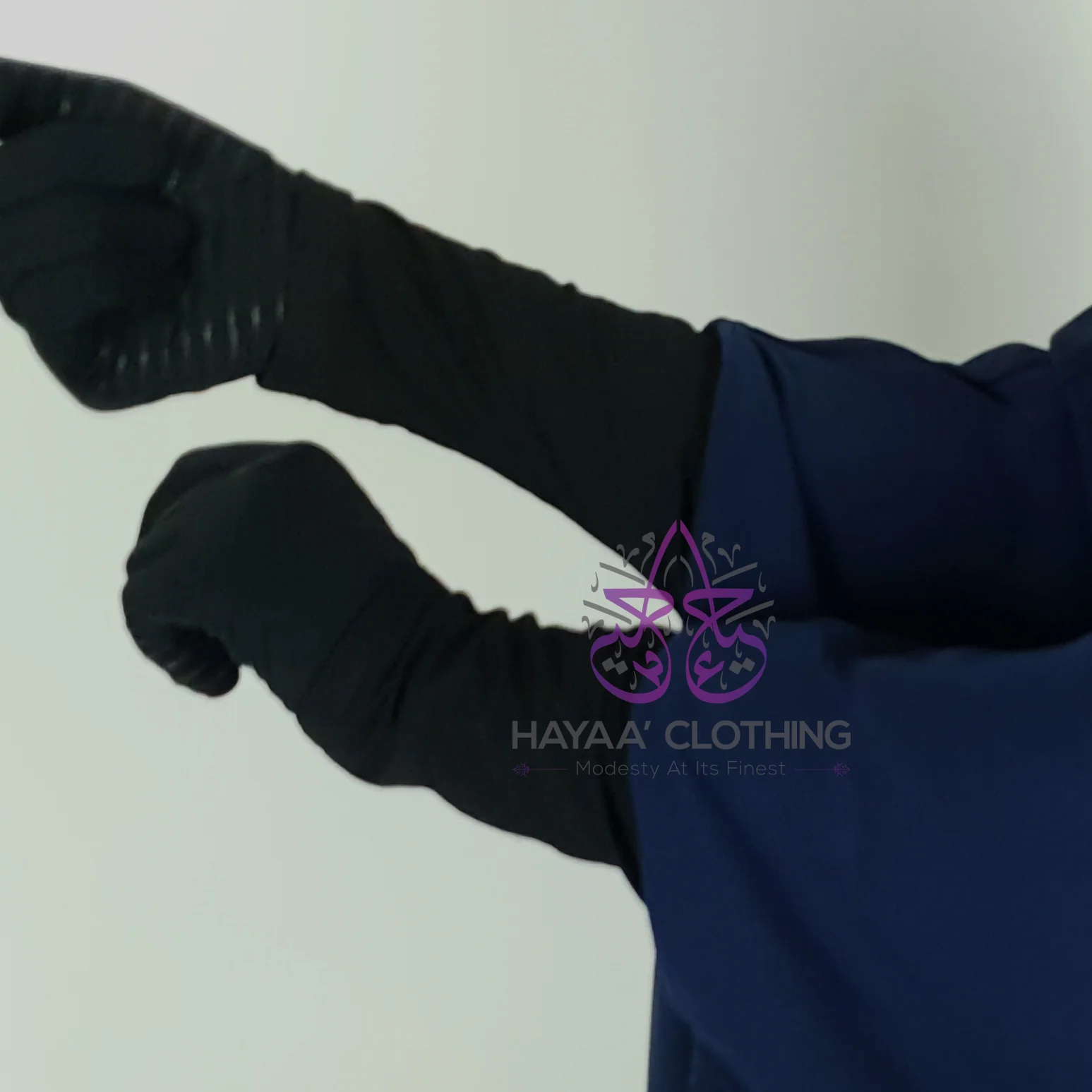 Jilbab Aa'isha 2 Piece | Elasticated headband - Navy - Image 6