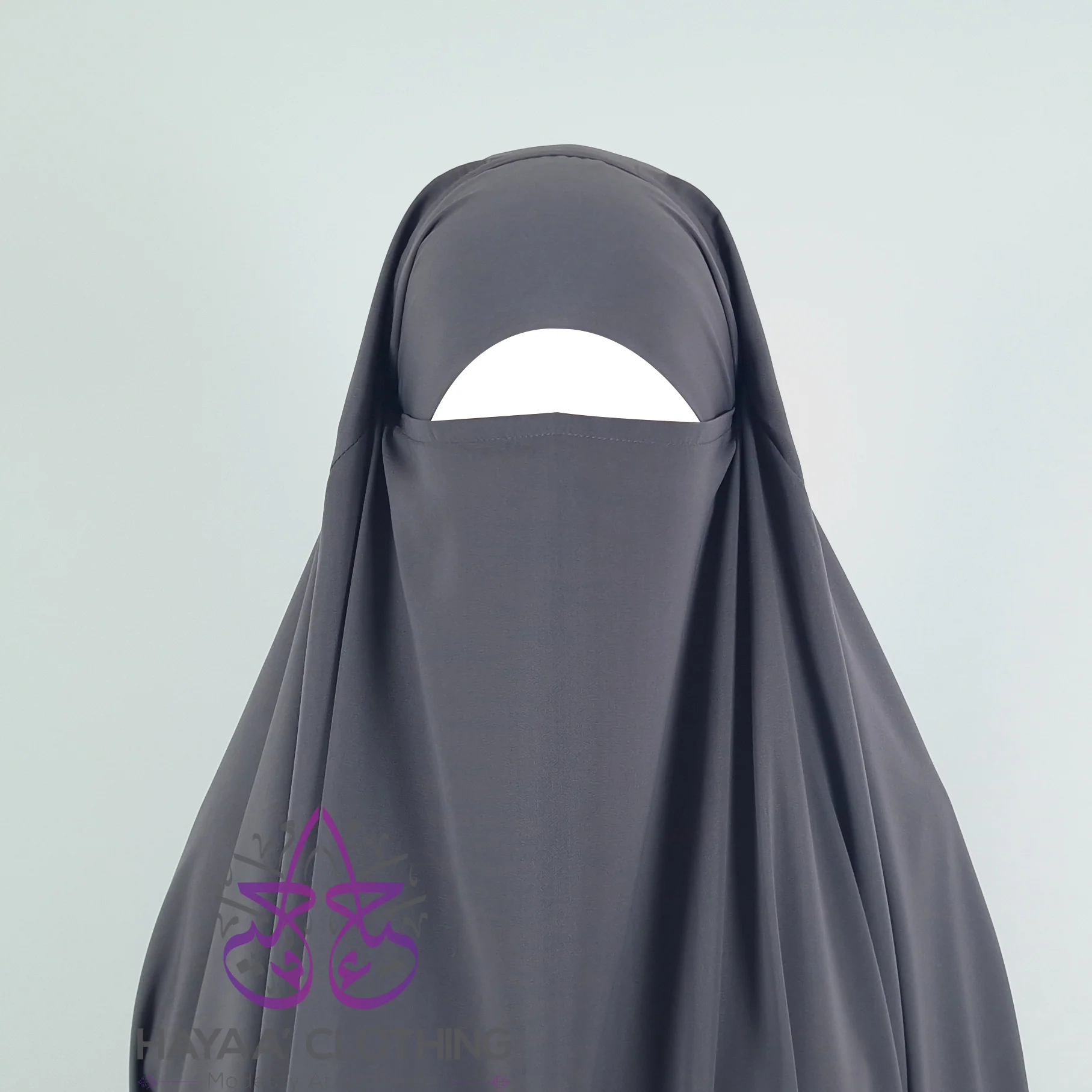 Jilbab Safiyyah 1 Piece - Grey - Image 3