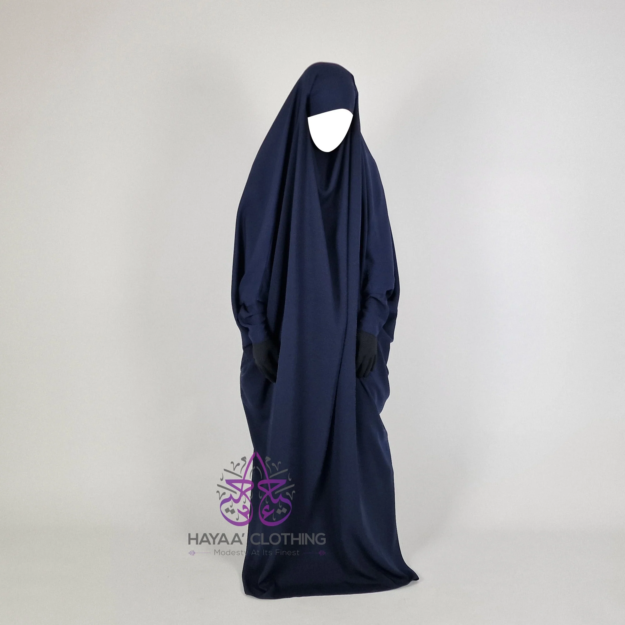 Jilbab Safiyyah 1 Piece - Midnight Blue - Image 3