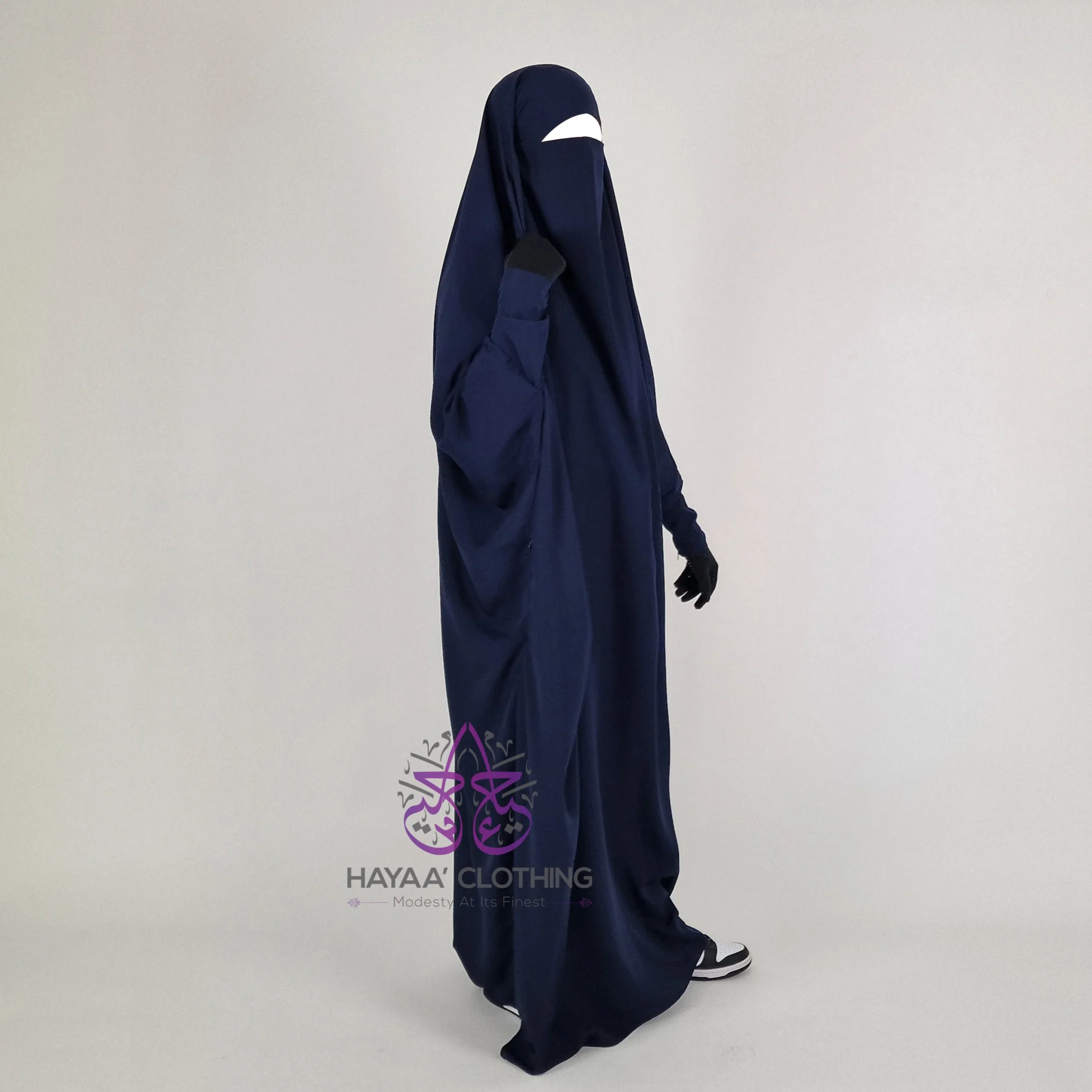 Jilbab Safiyyah 1 Piece - Midnight Blue - Image 4
