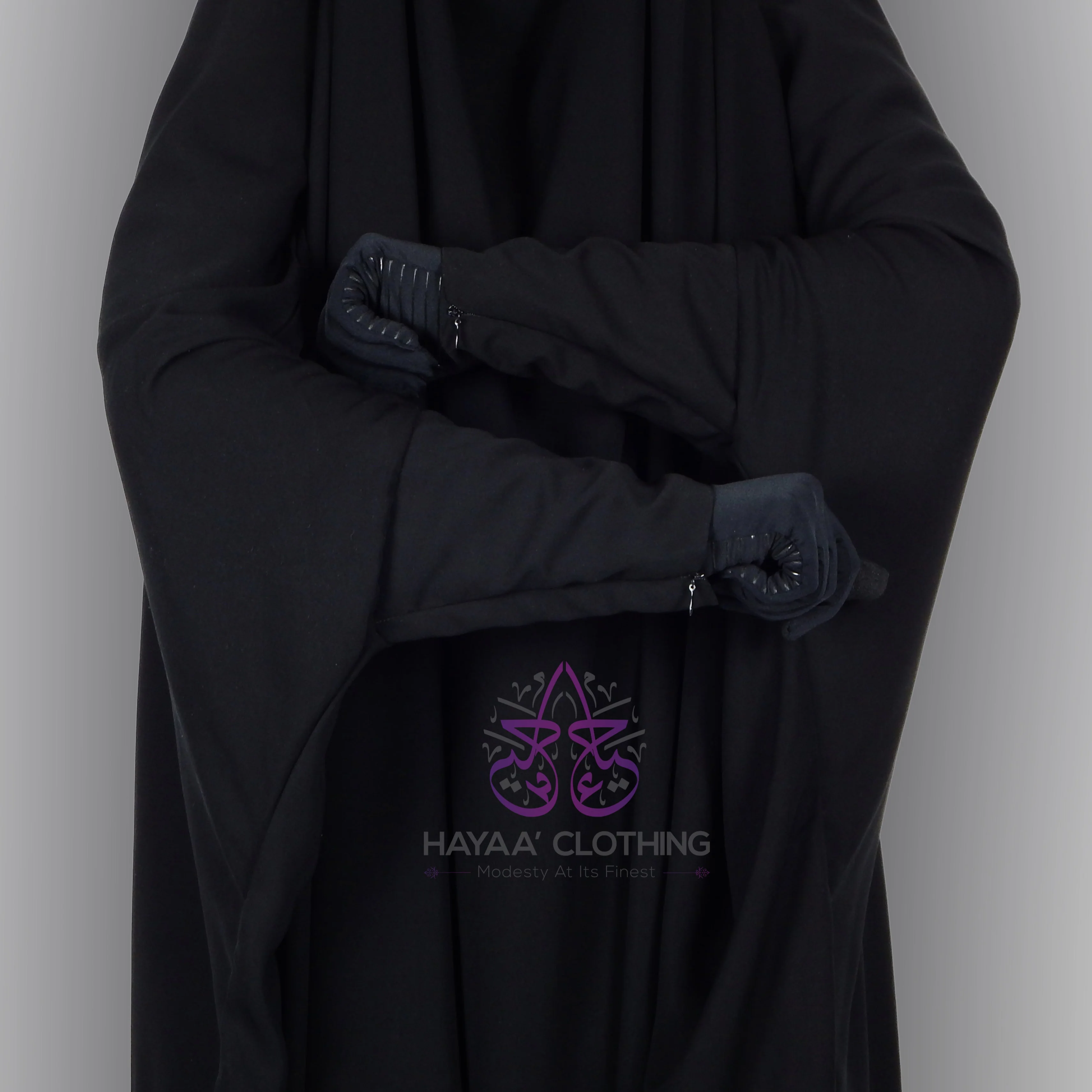 Jilbab Safiyyah 1 Piece - Black - Image 4