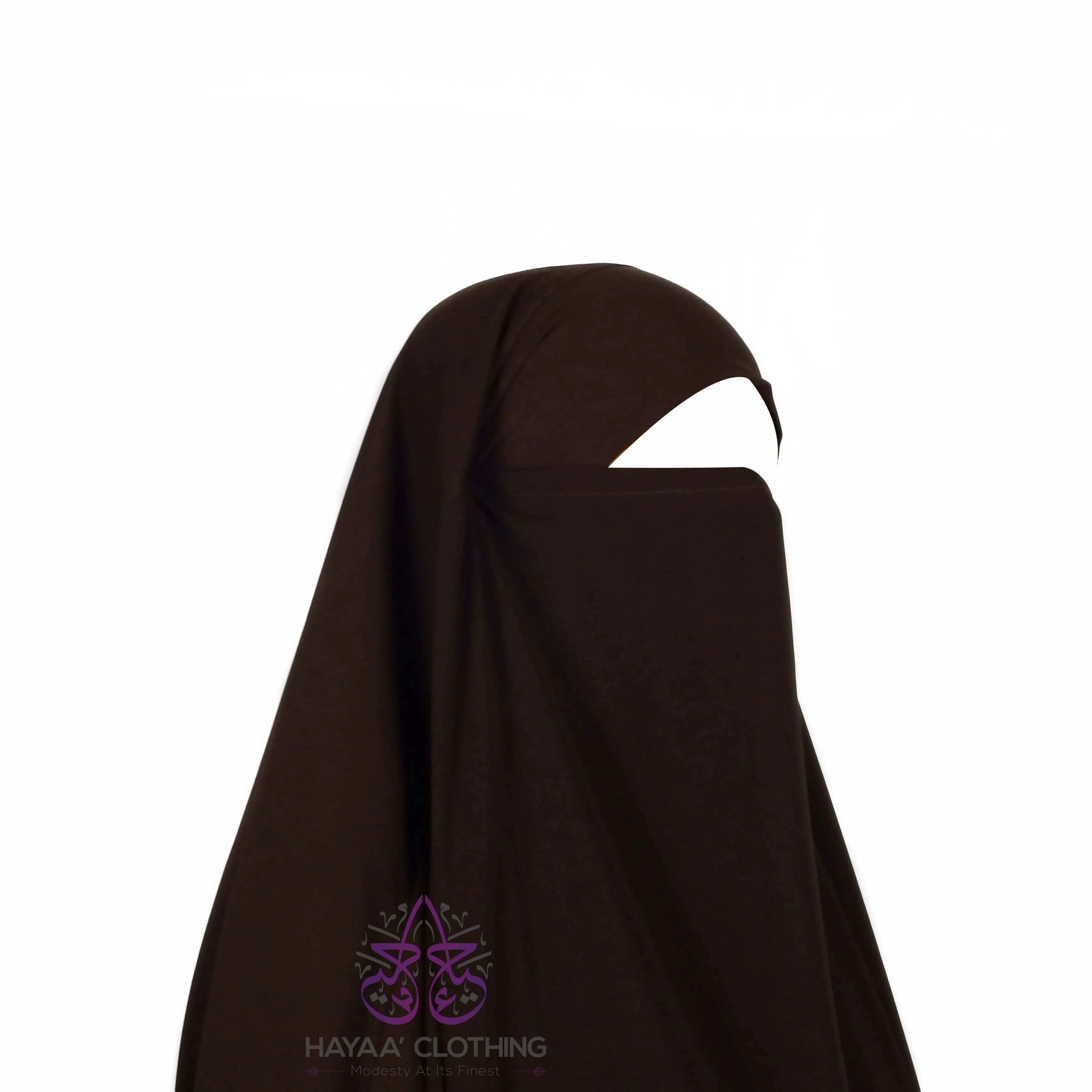 Jilbab Safiyyah 1 Piece - Brown - Image 3