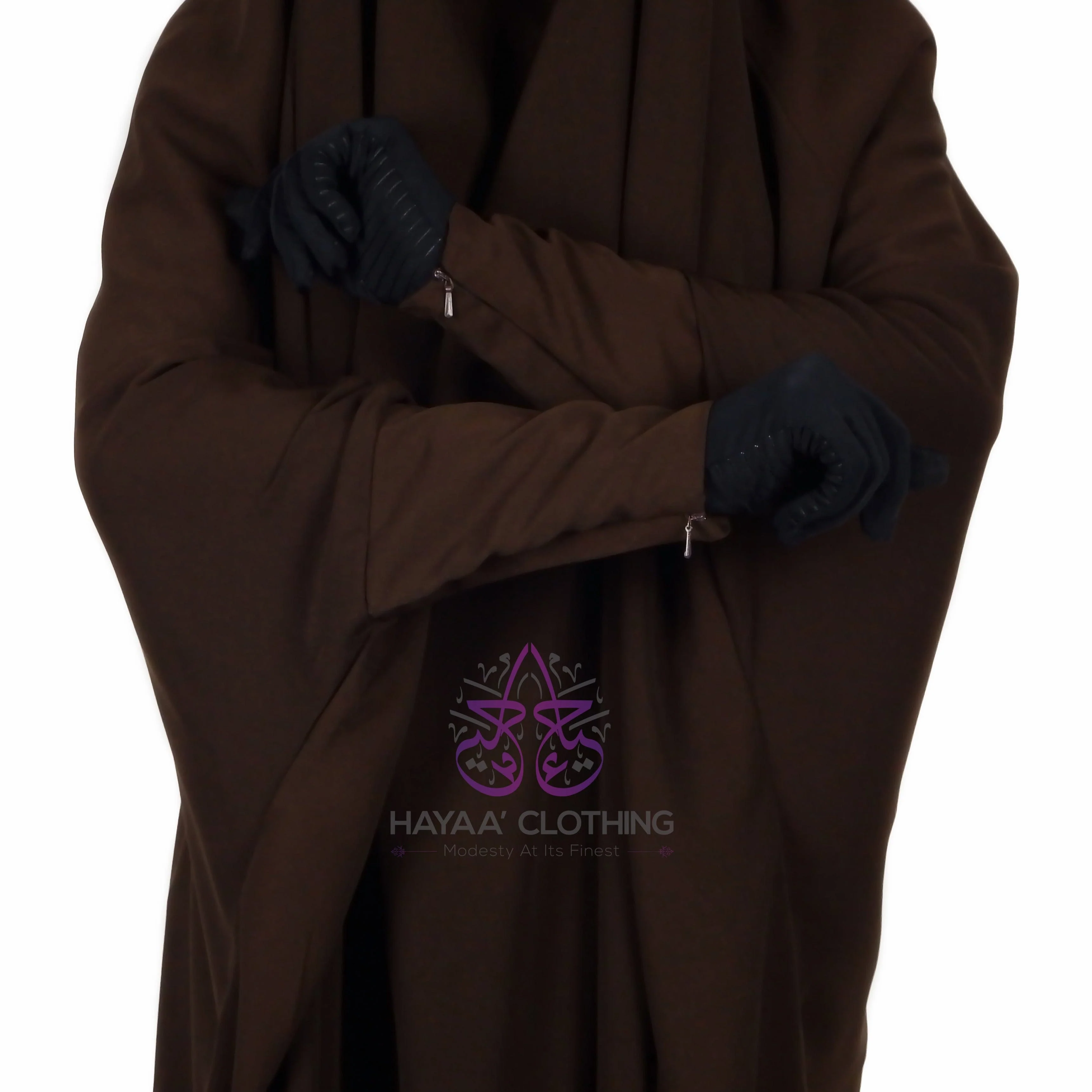 Jilbab Safiyyah 1 Piece - Brown - Image 4