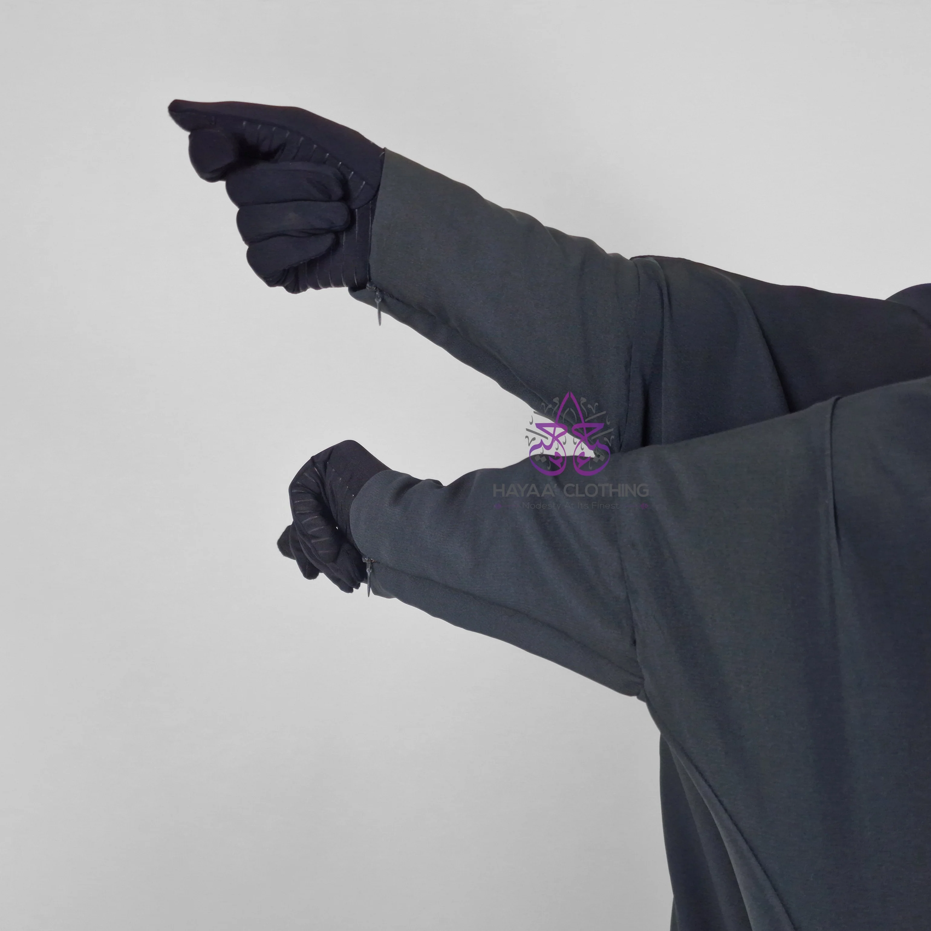 Jilbab Safiyyah 1 Piece - Charcoal - Image 4