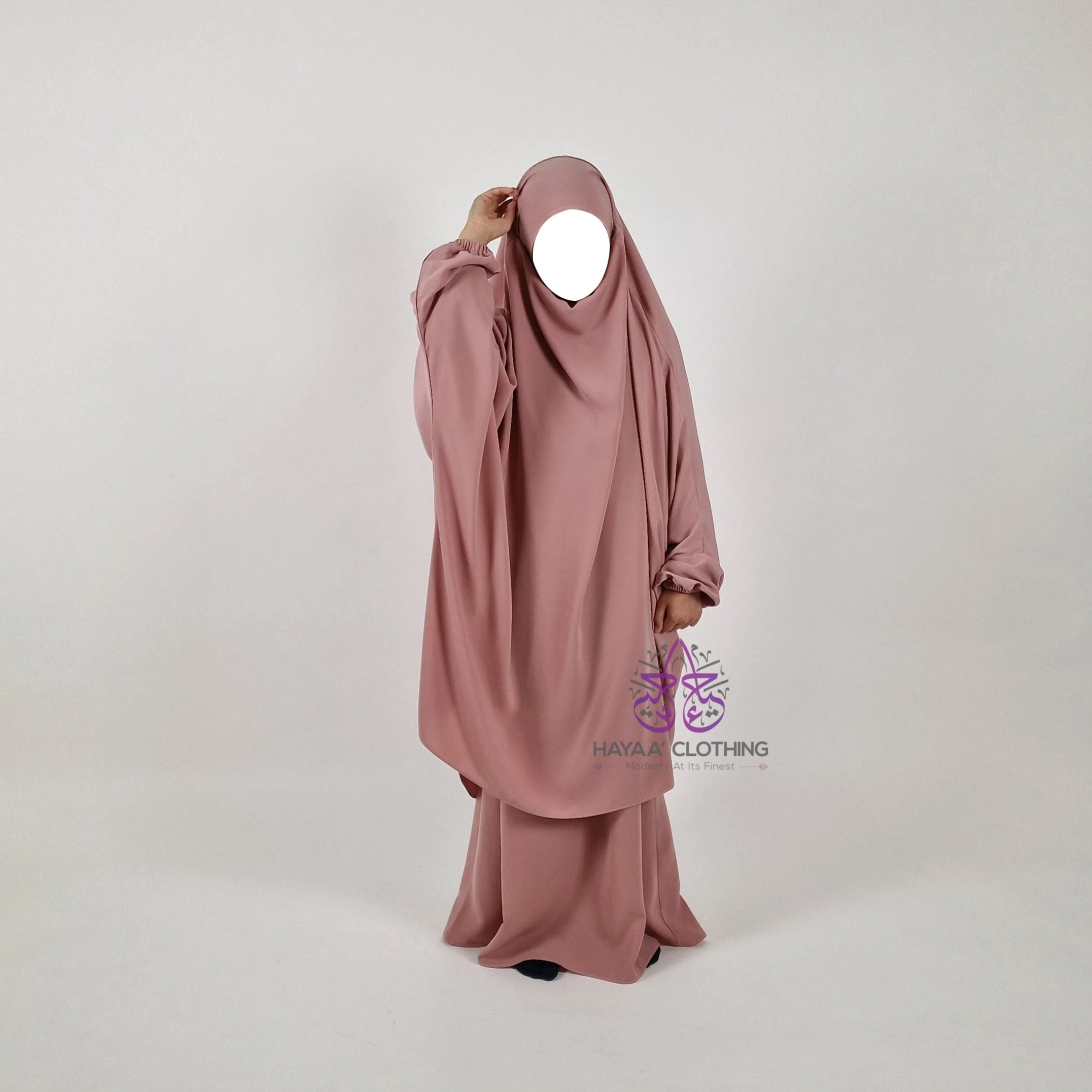 Jilbab Zaynab (girls) 2 Piece - Pink - Image 3